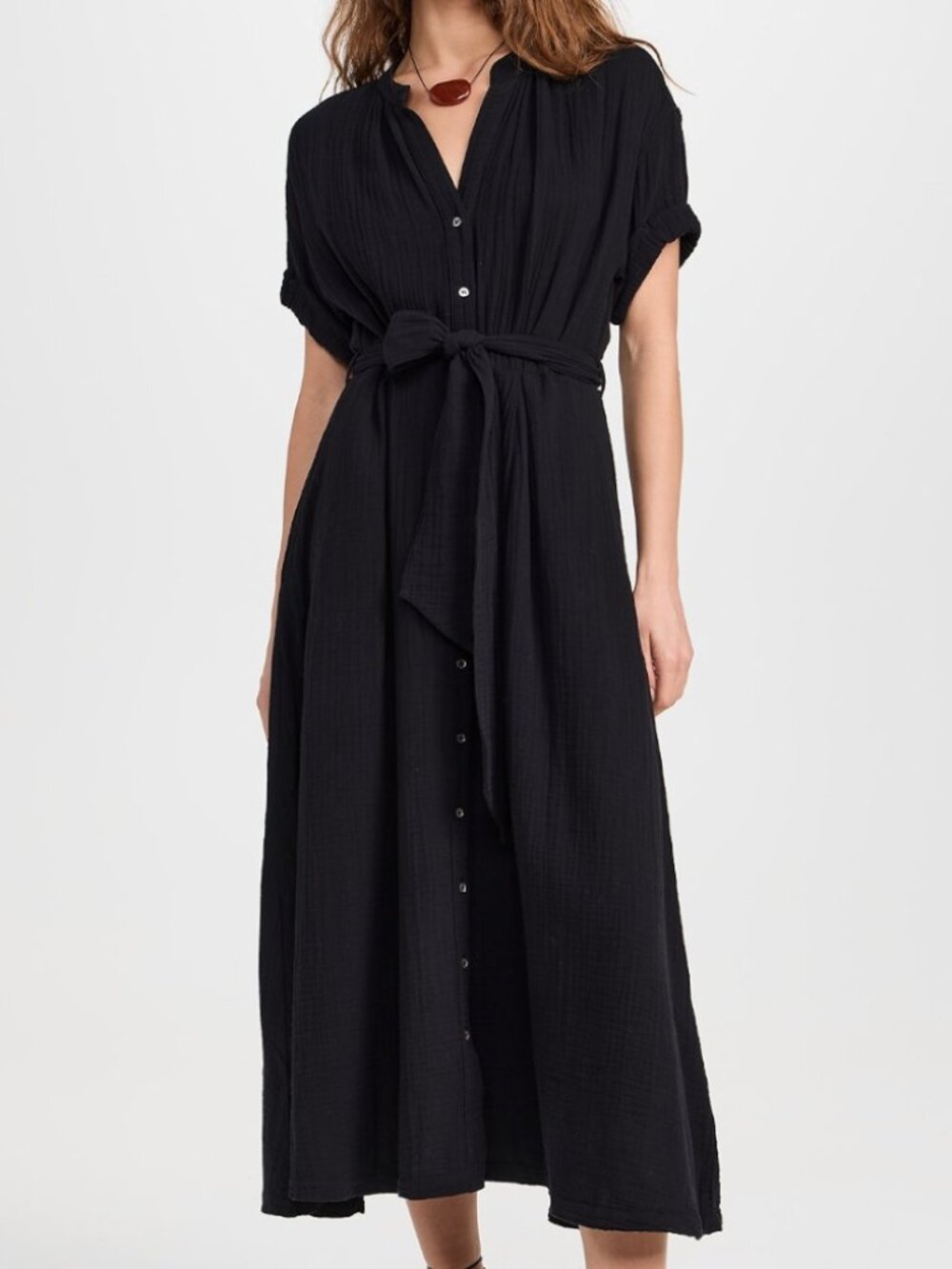 Xirena Cate Belted Maxi Dress Size L Black